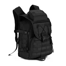 Produktbild: HUNTVP® 40L Militar Rucksack Taktisch Wanderrucksack Wasserdicht Trekkingrucksack MOLLE Tactical Sportrucksack Daypack Tagesrucksack Kampfrucksack 14 Zoll Laptoptasche für Outdoor Wandern, Schwarz
