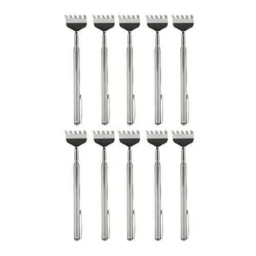 Produktbild: HUONIU 10 Stück tragbarer Mini-Teleskop-Rückenkratzer mit Taschenclip zur Linderung von Juckreiz
