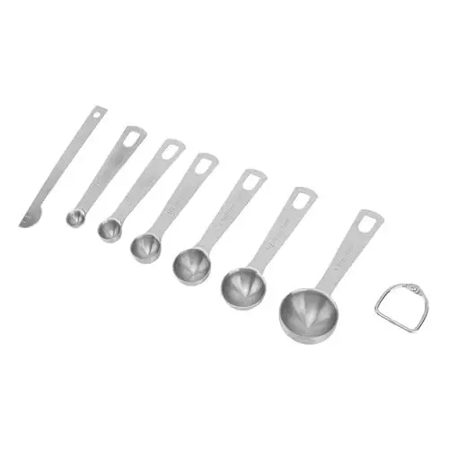 Produktbild: HUONIU 7-teiliges Messlöffel-Set aus Edelstahl, Messwerkzeuge zum Backen und Kochen