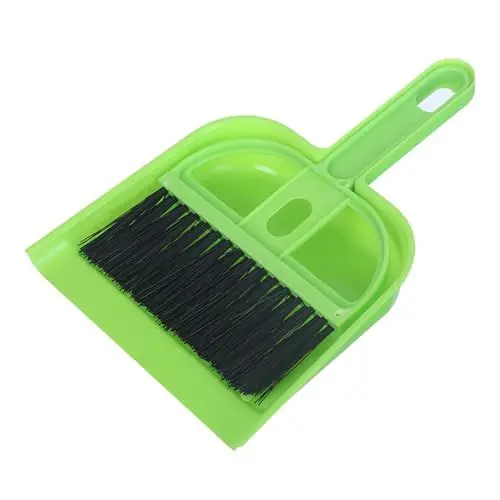 Produktbild: HUONIU Mini Handfeger und Kehrschaufel Set Blau Kompakte Tischreinigungswerkzeuge für Tastatur und Computer (Green)