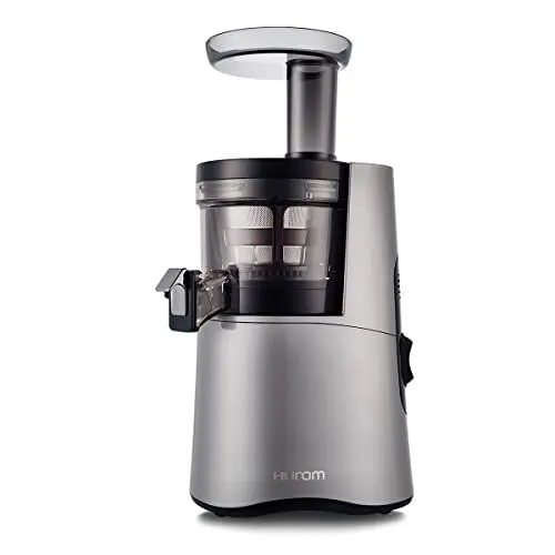 Produktbild: HUROM | Slow Juicer | Entsafter für Kaltes Pressen | H-AA | Eismaschine | Leises System | Halbtransparenter Trichter | 500ml | 150 Watt | BPA-Frei | Dunkelsilber