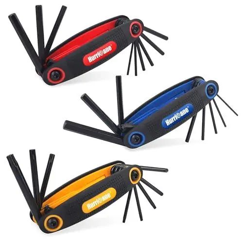 Produktbild: Hurricane 25-teiliges Klapp-Sechskantschlüssel-Set, SAE, Metrisch, Torx, Chrom-Vanadium-Stahl, 3 Stück, Faltbares Innensechskant-Schlüssel-Set für Einfache Heim Und Allgemeine Anwendungen