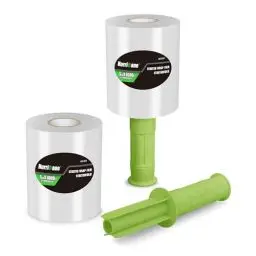 Produktbild: Hurricane Stretchfolie Mit Rollgriff, Verpackungsfolie Wickelfolie Ministretchfolie Abroller Stretchfolie Handstretchfolie 127mm X 300m 2 Rollen Umzugsfolie für Möbel