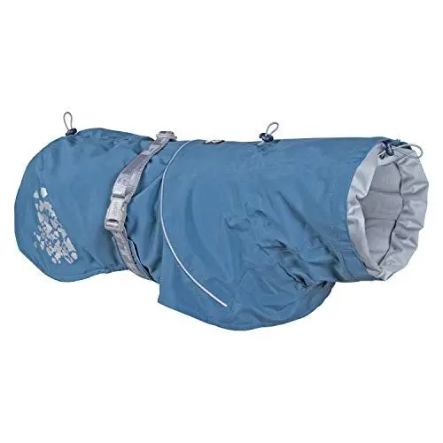 Produktbild: Hurtta Monsoon Hunderegenmantel, Wasserdicht Regenjacke für Hunde mit Reflektoren, Blau 35 cm