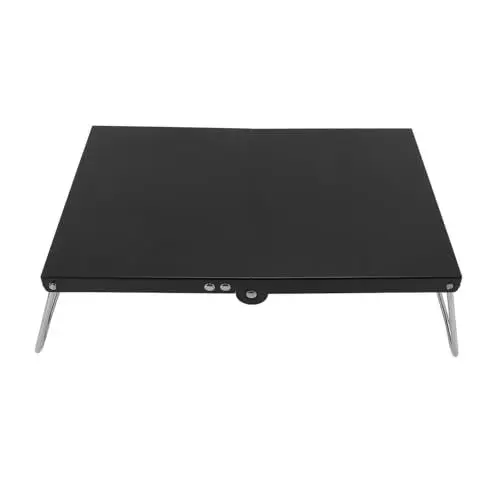 Produktbild: HUSHUI Klappbarer Campingtisch, Tragbarer Mini-Strandtisch aus Edelstahl, Camping-Beistelltisch Zum Kochen Im Freien, Grillen, Wandern, Angeln