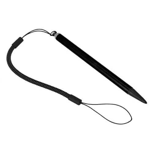 Produktbild: HUSHUI Vielseitiger Bildschirm-Touch-Malstift, Widerstandsstift mit Sicherem Federseil POS, PDA und Navigationsgeräte (Schwarz)