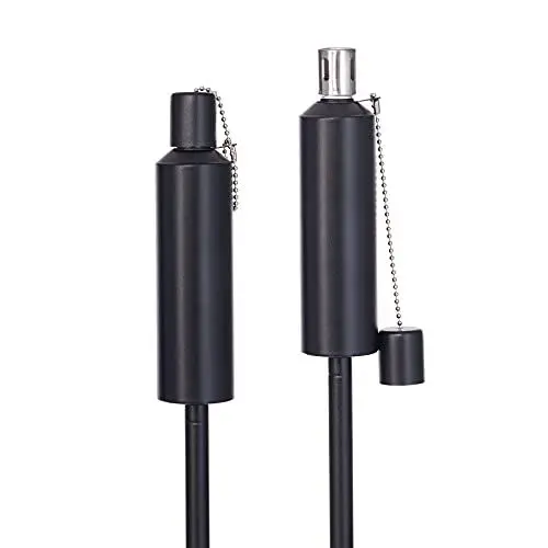 Produktbild: Hussala Bologna Öl Gartenfackeln Edelstahl (115 cm), nachfüllbar, Outdoor Fackeln, schwarz