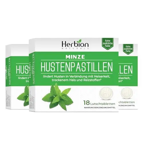 Produktbild: Hustenpastillen mit natürlichem Honig-Zitronen-Geschmack, Nahrungsergänzungsmittel, lindert Husten, für Erwachsene und Kinder ab 6 Jahren, 18 Lutschtabletten, 3er-Pack