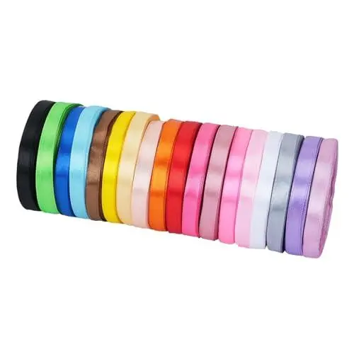 Produktbild: HUSZZM Geschenkband 18 Farben 10 mm x 22 m Satinband Schleifenband Geschenkband Stoff Seidenbänder Seidenband Stoffband Satinbänder für Hochzeit Dekoration Geschenkverpackungen Basteln Party