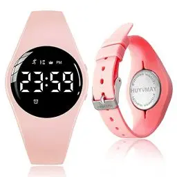 Produktbild: HUYVMAY Fitness Tracker Schrittzähler Uhr Keine App Kein Handy, 20-tägige Akkulaufzeit Wiederaufladbare Uhr Wasserdicht Fitnessuhr Mit Kalorienrechner Timer 3 Wecker, Sportuhr für Damen und Kinder