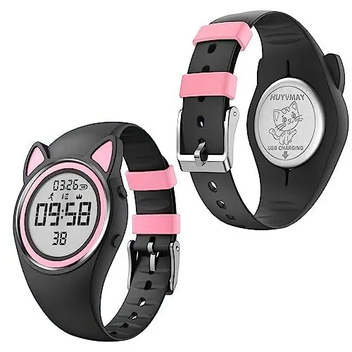 Produktbild: HUYVMAY Kinder Schrittzähler Fitness Uhr ohne App kein Bluetooth, IP68 wasserdichte Sportuhr für Kinder Jungen Mädchen Armbanduhr mit Schrittzähler Kalorienzähler Distanzzähler Stoppuhr Wecker