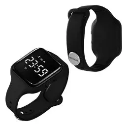 Produktbild: HUYVMAY Kinder Schrittzähler Fitness Uhr ohne App kein Bluetooth, Wasserdichte Digitaluhr Sportuhr für Kinder Jungen Mädchen Armbanduhr mit Schrittzähler Kalorienzähler Distanzzähler Stoppuhr 3 Wecker