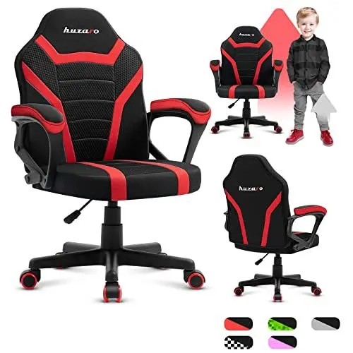 Produktbild: huzaro Ranger 1.0 Gaming Stuhl für Kinder Bürostuhl Gamer Chair Schreibtischstuhl ergonomisches modernes Design Armlehnen Sitzhöhenverstellung Gummiräder Rot