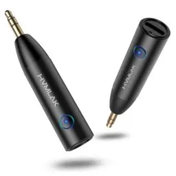 Produktbild: HVMLAK Aux Bluetooth Adapter Auto, Bluetooth 5.3 Empfänger Klinke 3.5 mit Stärkerem Mikrofon, für Auto und Heim Stereo, Musik Streaming, Freisprechanrufe, CD-Sound, Metallschale, (1 Stück)…