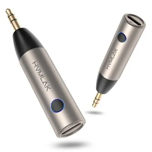 Produktbild: HVMLAK Aux Bluetooth Adapter Auto, Bluetooth 5.3 Empfänger (Stabile Verbindung) für Autoradio Heim-Stereo Musik und Freisprechanrufe, Bluetooth Adapter Aux 3,5mm Klinke, CD Sound, (1 Stück)…