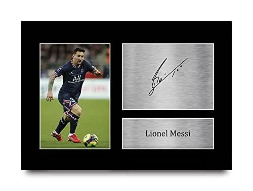 Produktbild: HWC Trading A4 Lionel Messi PSG Geschenke Gedrucktes Signiertes Autogramm Foto für Fußball Anhänger and Fans