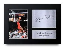 Produktbild: HWC Trading Michael Jordan A4 Ungerahmt Signiert Gedruckt Autogramme Bild Druck-Fotoanzeige Geschenk Für Chicago Bulls Basketball-Fans