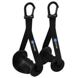 Produktbild: HXD-ERGO 2 Stück Einhandgriff für Widerstandsbänder, Fitness Griffe mit Metall D-Ring, Einhandgriff Kabelzug Griffe für Home Gym Seilzug Fitness Kraftraining (Schwarz für Männer)