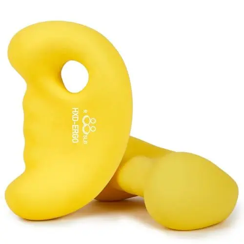 Produktbild: HXD-ERGO Neopren Hanteln, Frauen Neopren Kurzhanteln 2er Set für Krafttraining Yoga Pilate Gymnastik, 2 x 1,4kg/2 x 1,8kg/2 x 2,3kg (Gelb)