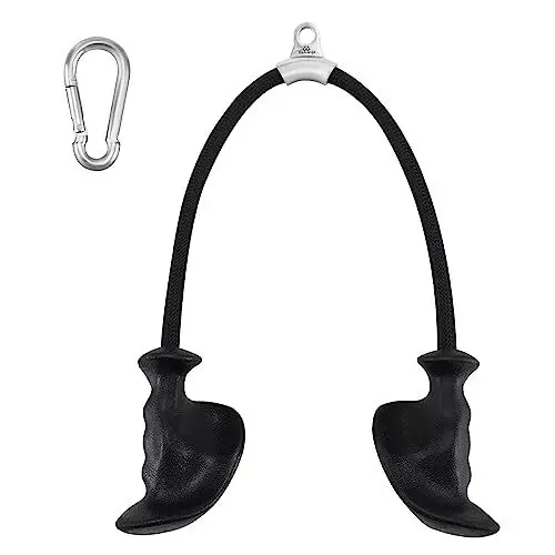 Produktbild: HXD-ERGO Trizeps Seil Ergonomisches Griffe, Trizepsseil Gedrehtes Seil Trizepstau zum Herunterziehen mit Rutschfesten Gummigriff für das Fitnessstudio zu Hause (Schwarz)