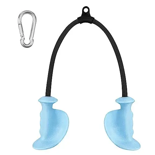 Produktbild: HXD-ERGO Trizeps Seil Ergonomisches Griffe, Trizepsseil Gedrehtes Seil Trizepstau zum Herunterziehen mit Rutschfesten Gummigriff für das Fitnessstudio zu Hause (Blau)