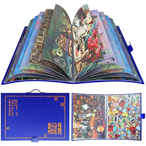 Produktbild: HXMARS Puzzle-Aufbewahrungsordner für 1000 Teile: Puzzle-Organizer mit großer Kapazität, tragbar mit 20 Taschen, staubdichtes und schützendes Puzzle-Zubehör