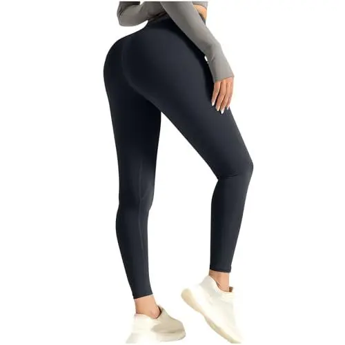 Produktbild: HXRYPG Sport Leggings Damen High Waist Leggings Scrunch Butt Leggins Einfarbig Laufhose Lang Sportleggings Yogahose Jogginghose Sporthose Gym Yoga Fitness Tights Sale Angebote 02 Dunkelgrau XXL