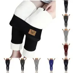 Produktbild: HXRYPG Thermo Leggings Damen Gefüttert Thermohose Fleece Thermoleggins Winter Strumpfhose Blickdicht Winterleggins Verdickte Sport Leggings Winterhose Lang Fleecehose Laufhose Outlet 01 Schwarz M