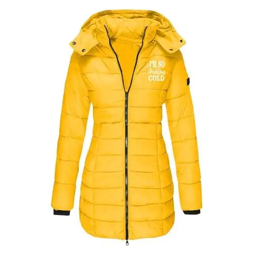 Produktbild: HXRYPG Wintermantel Damen Lang Steppjacke Leicht Daunenjacke Mantel Winter Winterjacke Elegant Puffer Jacke Steppmantel Winterparka Dicker Daunenmantel Damenjacke Kapuzenjacke Warm coupon 02 Gelb 3XL
