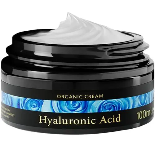 Produktbild: Satin Naturel Hyaluron Creme hochdosiert 100ml mit Hyaluronsäure + BIO Aloe Vera + Vitamin E - Vegan Gesichtscreme Männer & Frauen - Feuchtigkeitscreme Gesicht