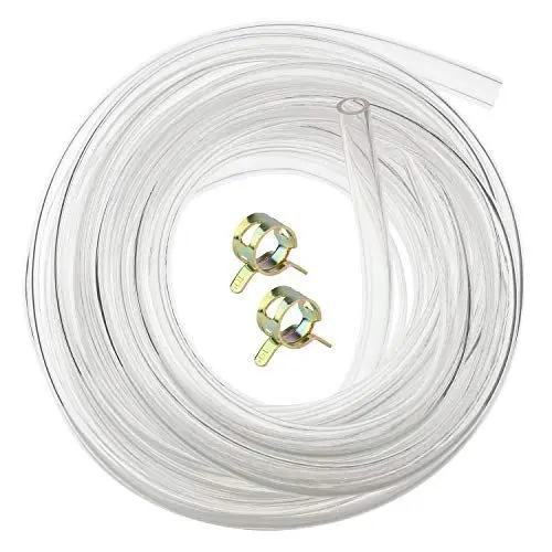 Produktbild: Hyber&Cara PVC-Schlauch 5M, Wasserschlauch Luftschlauch Kraftstoffschlauch Benzinschlauch, Innen-Aussen: 8mm - 11mm, mit 2 Schlauchschellen