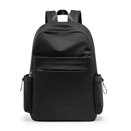 Produktbild: HYC00 Schulrucksack Damen Causal Travel Schultaschen 14 Zoll Laptop Daypack Bookbag für Teenager Mädchen Boys College-Rucksack Leichter Rucksack Wasserabweisend Bookbag Men Work Daypack,Schwarz