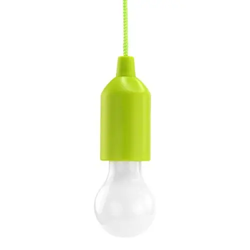 Produktbild: HyCell Pull Light in grün mit Zugschalter inkl. AAA Batterien - tragbare LED Lampe warmweiß - mobile Leuchte ideal für Garten Schuppen Zelt Camping Dachboden Kleiderschrank oder Party Dekoration, 1 Stück (1er Pack)