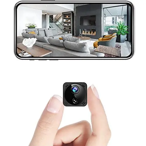 Produktbild: HYCENCY Mini Kamera 4K WLAN Überwachungskamera Live Übertragung Handy APP WiFi Kleine Sicherheitskamera für Innen mit Langer Akkulaufzeit, Cloud Speicher, Nachtsicht, Bewegungserkennung