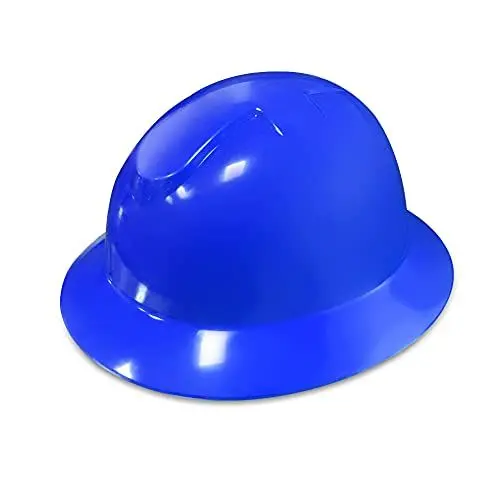 Produktbild: HYCOPROT Sicherheitshelm mit 6 Punkt Aufhängung Einstellbar Schutzhelm Belüfteter Langer Schirm Kopfschutzhelm Baukonstruktion Industrieschutzhelm (Blue)