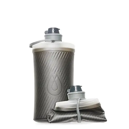 Produktbild: HydraPak Flux - zusammenklappbare Trinkflasche für Rucksacktouristen (1,5 Liter) - BPA-frei, ultraleicht, auslaufsicherer Drehverschluss - Mammutgrau