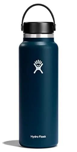 Produktbild: HYDRO FLASK - Trinkflasche 1180ml (40oz) - Isolierte Wasserflasche aus Edelstahl - Sportflasche mit auslaufsicherem Flex Cap-Deckel & Gurt - Thermoflasche Spülmaschinenfest - Größe Öffnung - Indigo