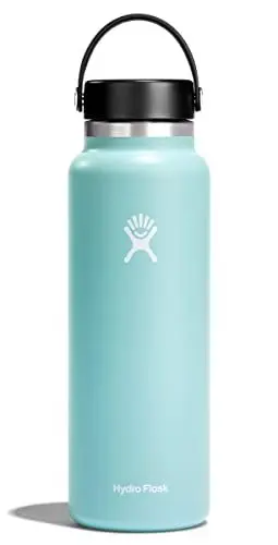 Produktbild: HYDRO FLASK - Trinkflasche 1180ml (40oz) - Isolierte Wasserflasche aus Edelstahl - Sportflasche mit auslaufsicherem Flex Cap-Deckel & Gurt - Thermoflasche Spülmaschinenfest - Größe Öffnung - Dew