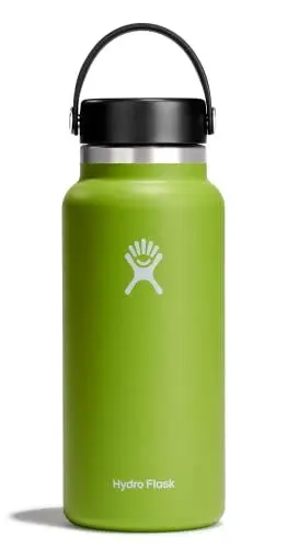 Produktbild: HYDRO FLASK - Trinkflasche 946ml (32oz) - Isolierte Wasserflasche aus Edelstahl - Sportflasche mit auslaufsicherem Flex Cap-Deckel & Gurt - Thermoflasche Spülmaschinenfest - Weite Öffnung - Seagrass