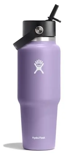 Produktbild: Hydro Flask - Weite Flex-Trinkhalm-Reiseflasche 946 ml (32 OZ) - Isolierte Edelstahl-Wasserflasche mit TempShield-Vakuumisolierung und auslaufsicherem Flex-Trinkhalm-Verschluss - Moonshadow