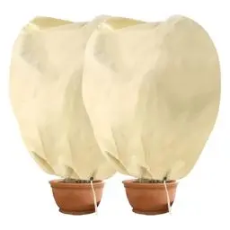 Produktbild: Hydrogarden Winterschutz für Pflanzen Frostschutz,L100 x 80 cm,80 g/m² Stark,Winterschutz Kübelpflanzensacksuper Stark mit Kordelzug,2 Stück