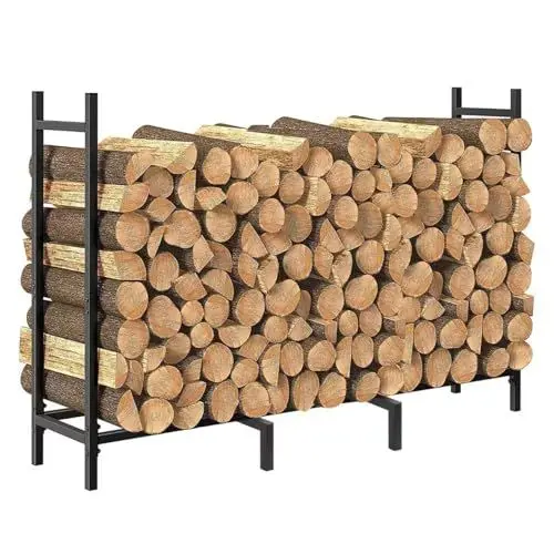Produktbild: HyDsen Kaminholzregal Metall,120x25x80CM Garten Kaminholzunterstand,Schweres Holzscheitregal für die Lagerung von Brennholz,Holzlagerregal aus Metall,Kaminholzregale für Terrasse Innen und Außen