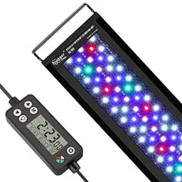 Produktbild: hygger Aquarium Beleuchtung, Aquarium LED Beleuchtung,Vollspektrum Aquarium Licht mit Monitor, 14W 24/7 Beleuchtungs Zyklus, 7 Farben, Einstellbarer Timer,3 Modus für 30-45cm Süßwasser Aquarien