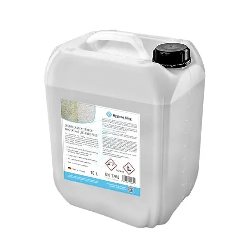 Produktbild: Hygiene King Grünbelagentferner Steinreiniger Fassadenreiniger | Konzentrat | 10 L | Nutzbar für Steine, Dächer, Terassen, Grabsteine, Algen uvm.
