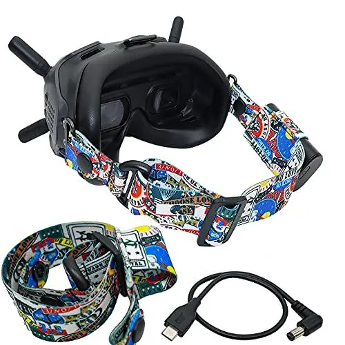 Produktbild: HYGJ Tmom Verstellbarer Kopfbügel für DJI FPV-Brille V2 Kopfband für VR Brillen Festen Stirnband Videobrille Personalisierte Accessoires