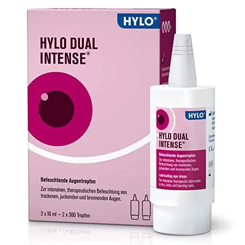 Produktbild: HYLO DUAL INTENSE Augentropfen bei trockenen Augen, intensiv, mit Hyaluronsäure und Ectoin, Doppelpackung 2x10ml
