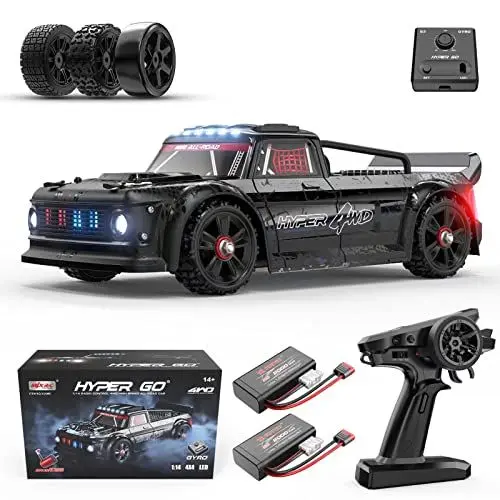 Produktbild: HYPER GO 14301 1/14 Brushless RC Drift Car mit Gyro, Maximal 62 Km/h schnelle Erwachsene, 4WD All-Road Street Bash Rennauto Ferngesteuert, Elektro Auto Kompatibel mit 3S Lipo