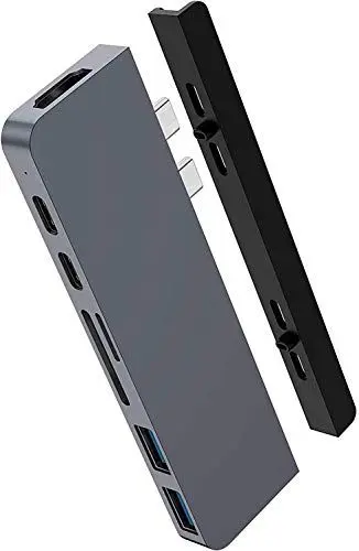 Produktbild: Hyper Drive Duo 7-in-2 Dock für MacBook Pro/Air – Space Gray, HD28C-SILVER, grau