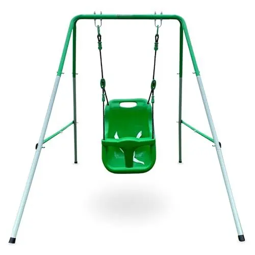 Produktbild: HyperMotion Babyschaukel Swing HYP5 Indoor & Outdoor - Stabile Konstruktion mit Sicherheitsgurt & verstellbaren Seilen • Für Kinder von 6 Monaten bis 25 kg • Grün
