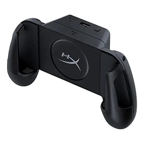 Produktbild: HyperX ChargePlay Clutch Mobile – Qi Wireless-zertifizierte Controller Griffe mit Ladefunktion für Mobiltelefone, Abnehmbarer Akku, kompatibel mit Qi-fähigen Android- und iPhone-Geräten, HX-CPCM-U